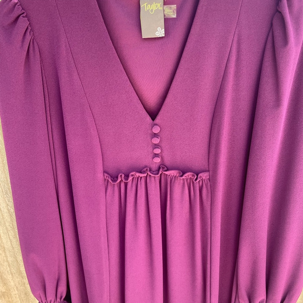 Deep Purple Ruffled Dress - Picture 2 of 12